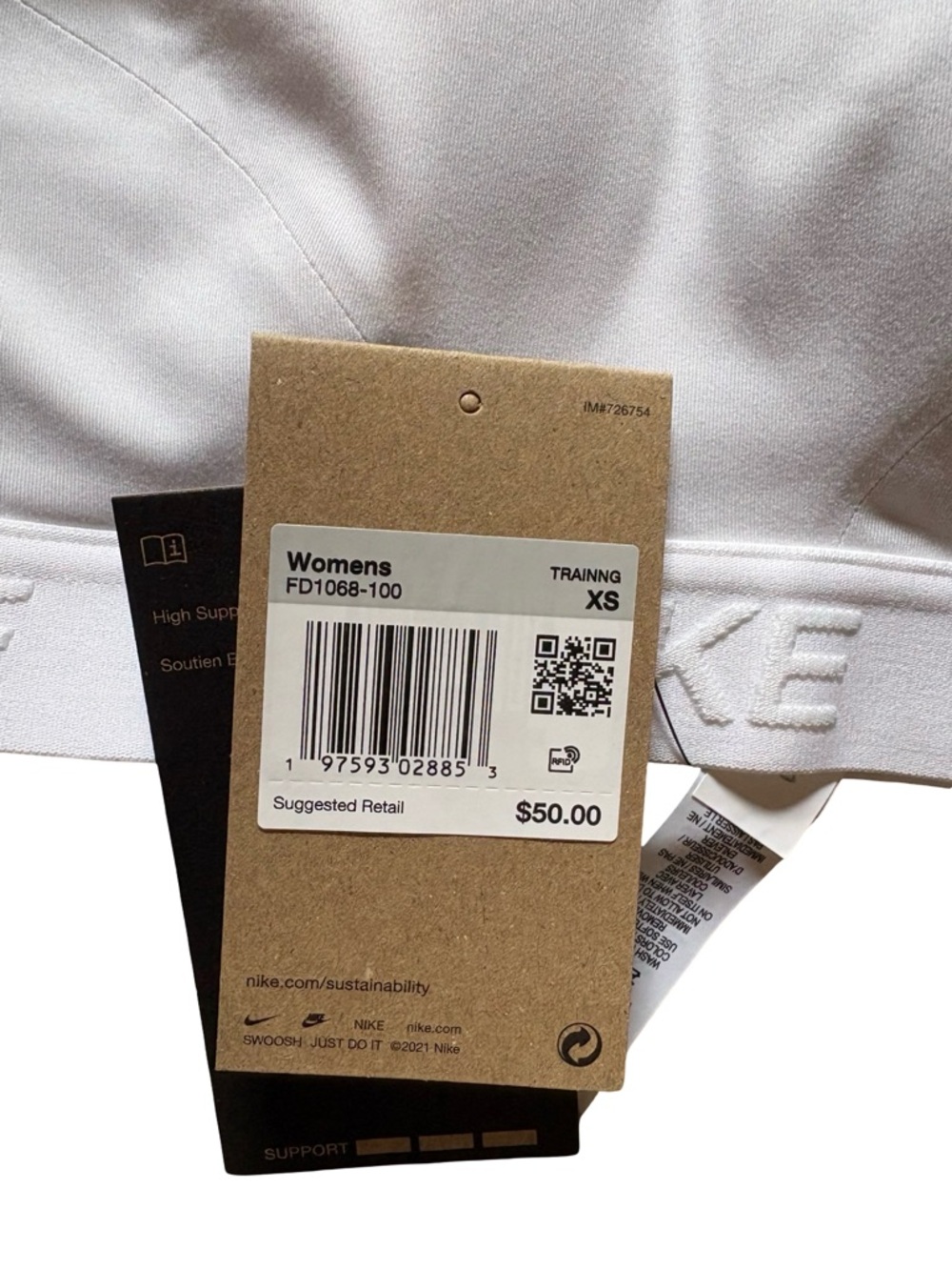 Nike Indy High-Support Padded Adjustable Sports Bra XS NWT - Picture 3 of 3